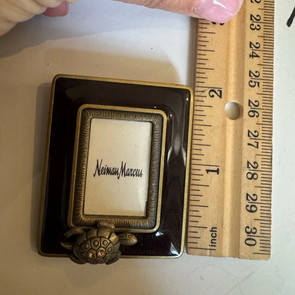 Jay Strongwater For Neiman Marcus Crystal Turtle Mini Frame W/ Clip & Easel